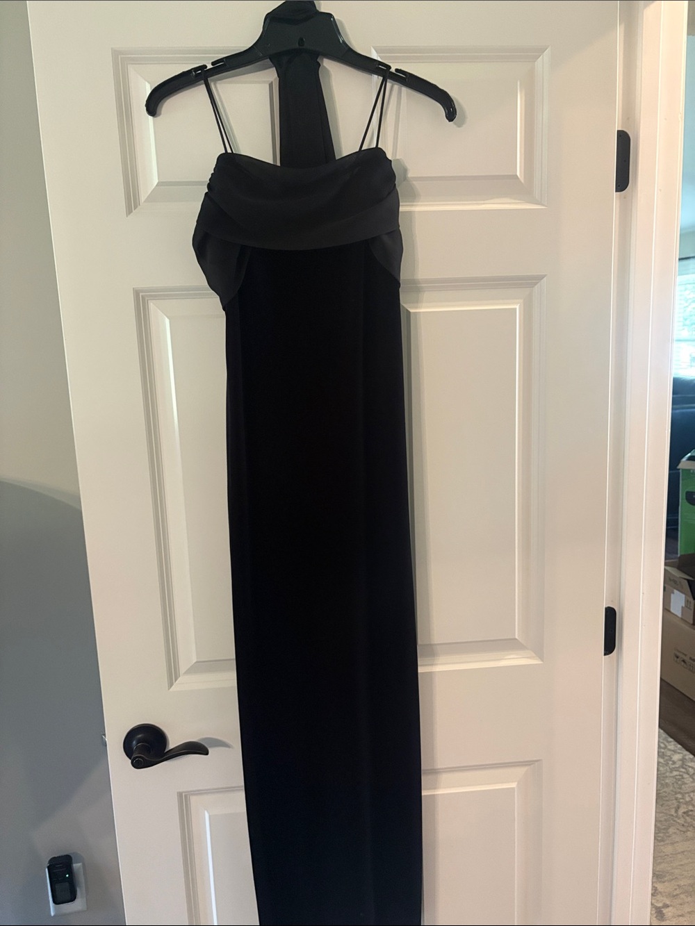 Betsy & Adam Elegant Black Evening Slip Dress